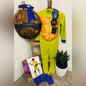 Kids Premium Ninja Turtle Costume Donatello with Shell and Accessories💜🐢